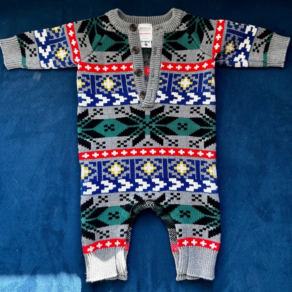 Hanna Andersson Baby Holiday Romper In Combed Cotton: 3-6 month